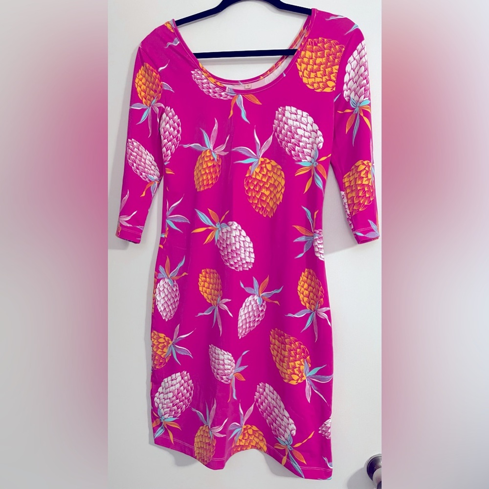 Persifor  Pink Pineapple Print Dress Sz.S